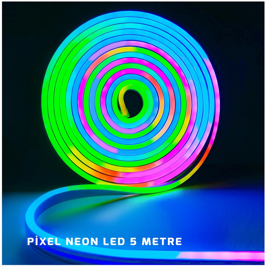 Pixel Neon Led 12v IP66 6x12mm Su Geçirmez 5mt PK-5630