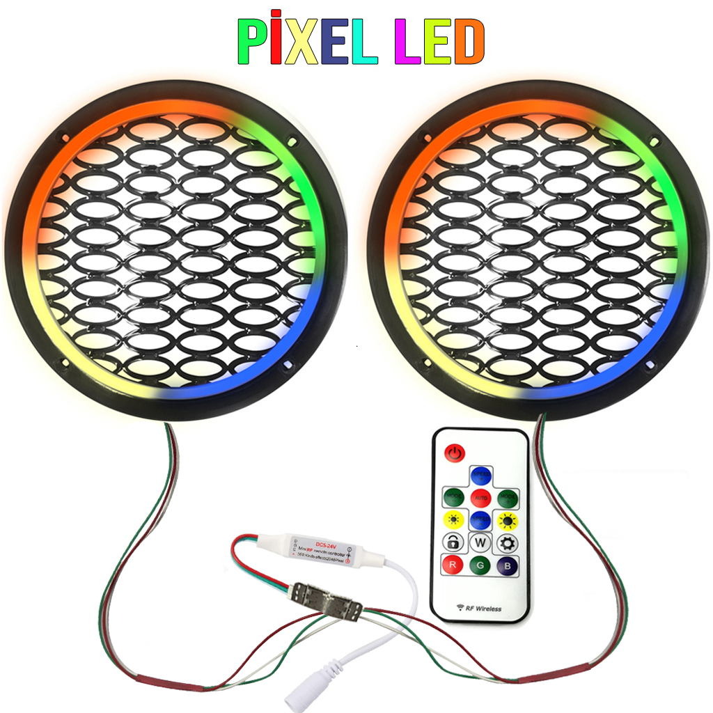 Pixel Ledli 20cm Hoparlör Kapak 2 Adet Animasyonlu Poke PK-5650