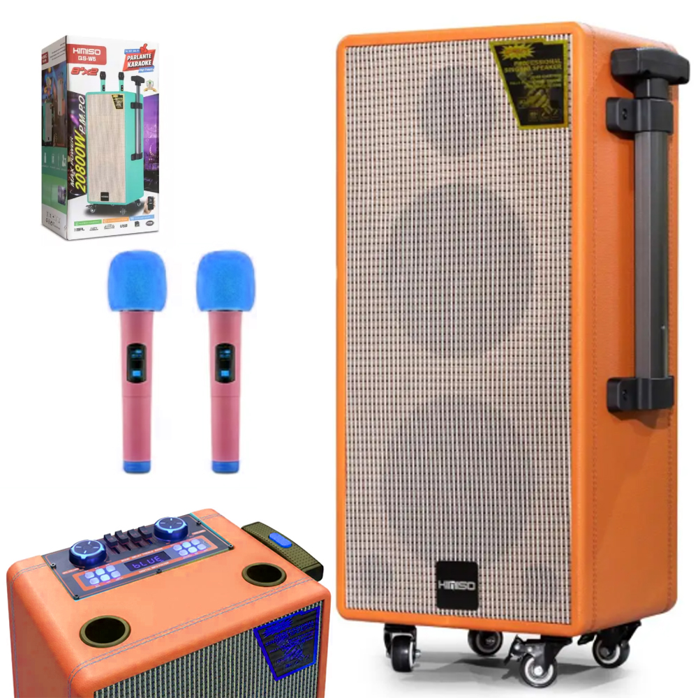 Bavul Anfi 2 El Mikrofonlu Karaoke Bluetooth 30cm 370*290*710mm Bt/usb/sd Kimiso QSW-5