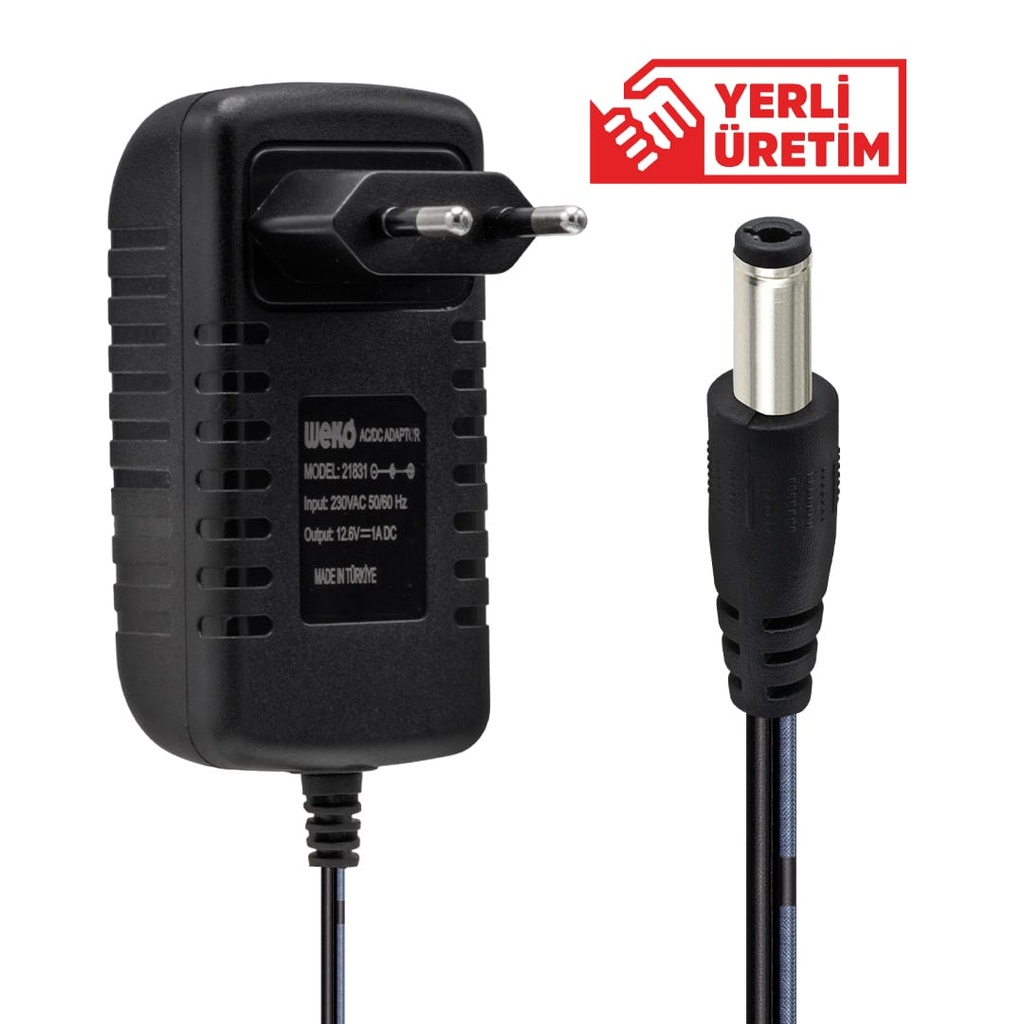 Adaptör 12.6v 1a 5.5x2.5 Uç Plastik Kasa WK-6V1A