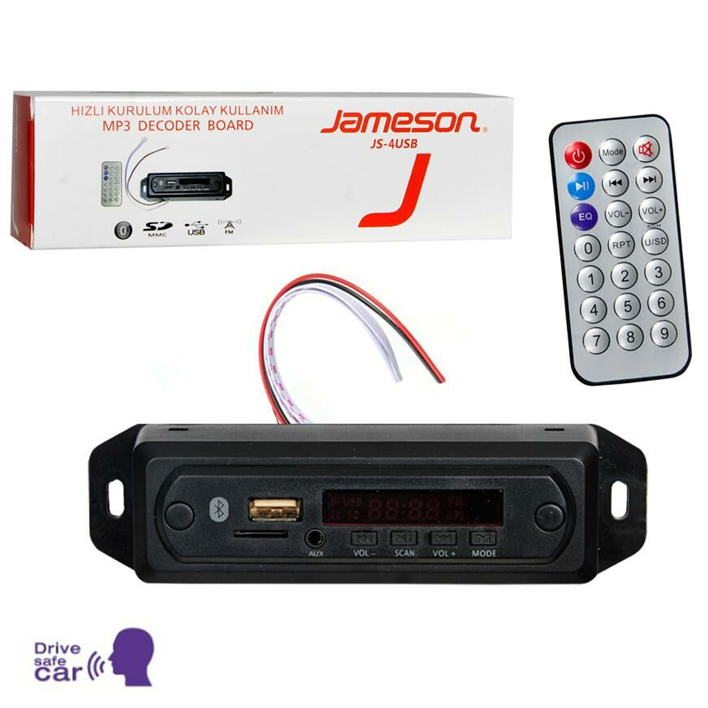 Oto Teyp Çevirici Çevirici Bord Mikrofonlu Bt Aux Usb Sd Jameson Js-4usb