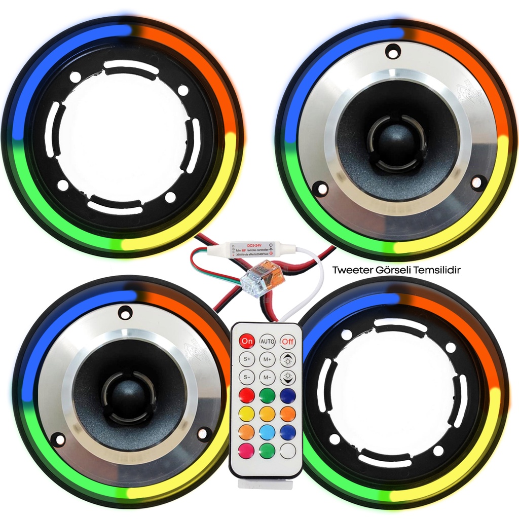 Pixel Ledli 8cm Tweeter Kapak 4adet Poke PK-5878