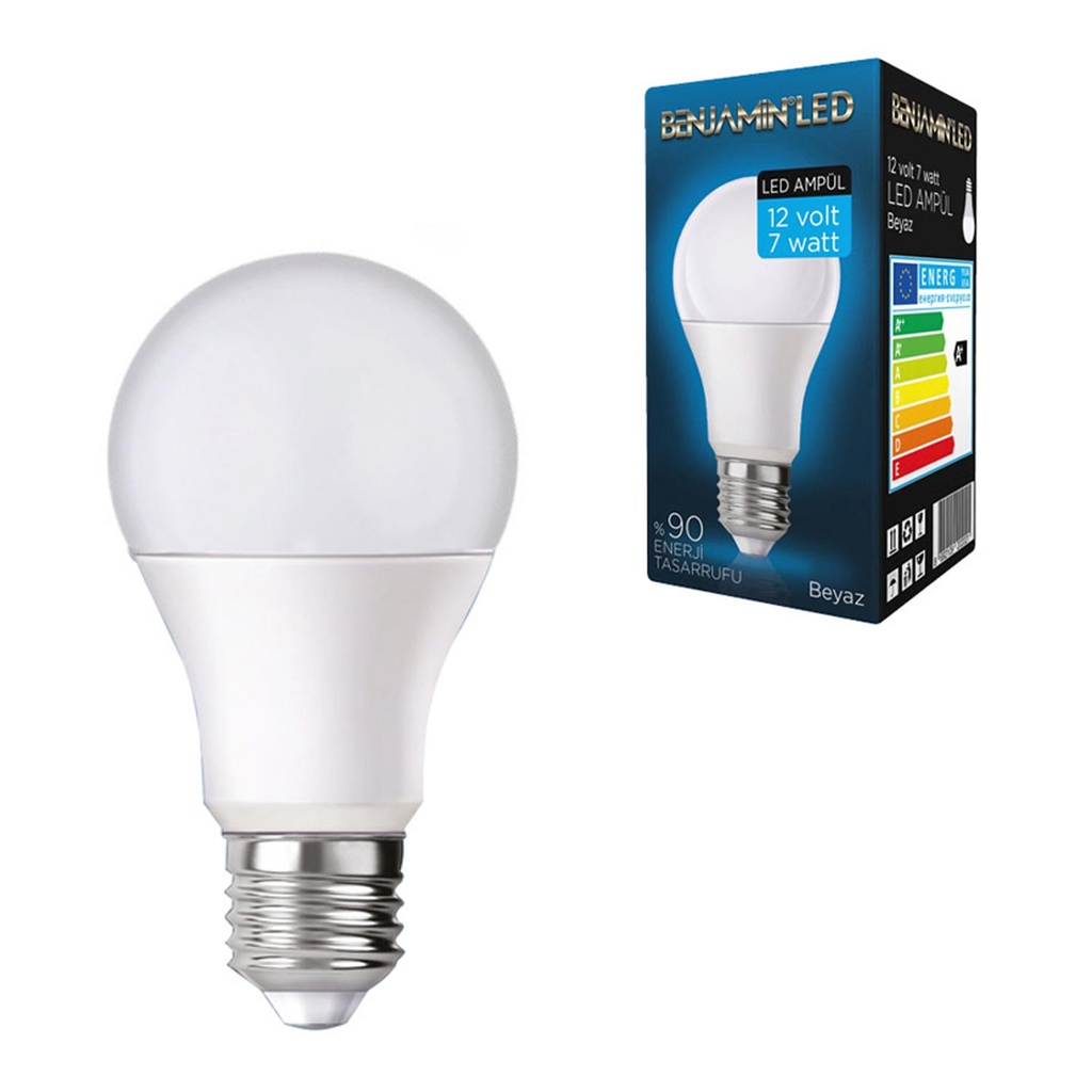 Solar Led Ampul 12v 7w E27 Beyaz