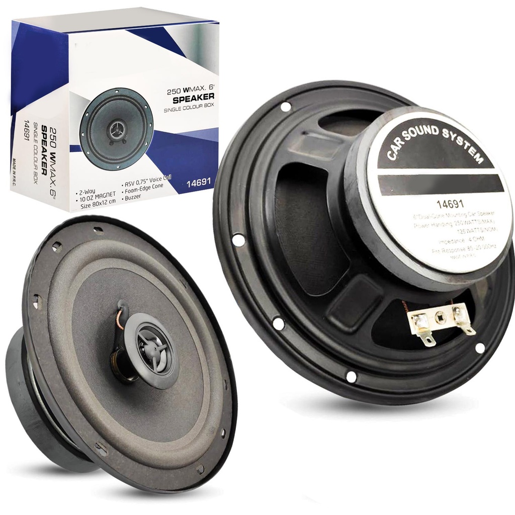 16cm Oto Hoparlör Koaksiyel 250w Tweeterli 1 Adet Plx-14691