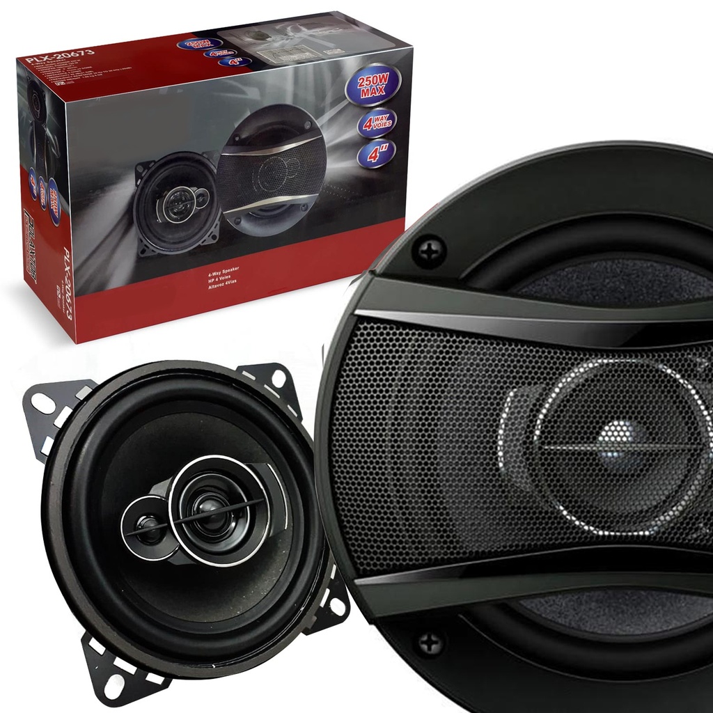 10cm Oto Hoparlör Koaksiyel 250w Tweeterli Kapaklı 2 Adet Plx-20673