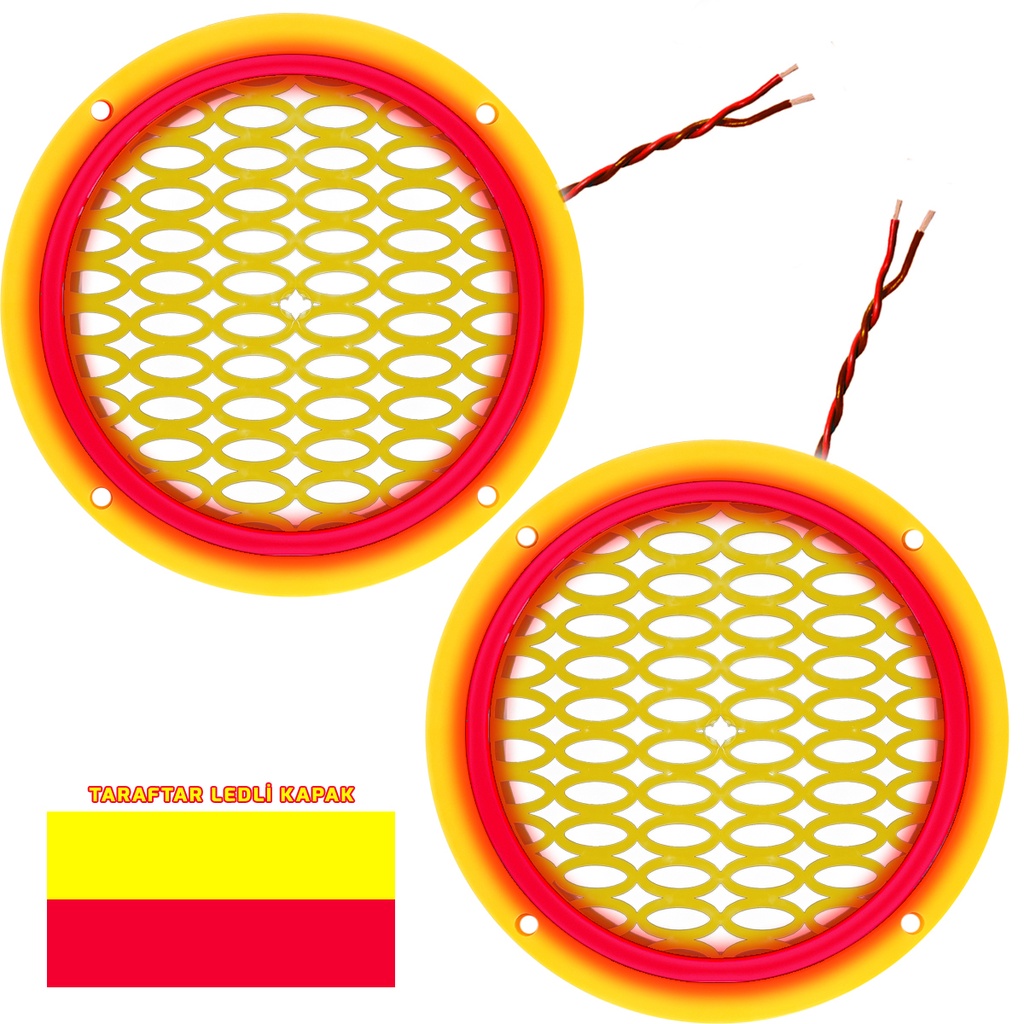 Ledli Taraftar Hoparlör Kapak 16cm 2 Adet Poke PK-5905
