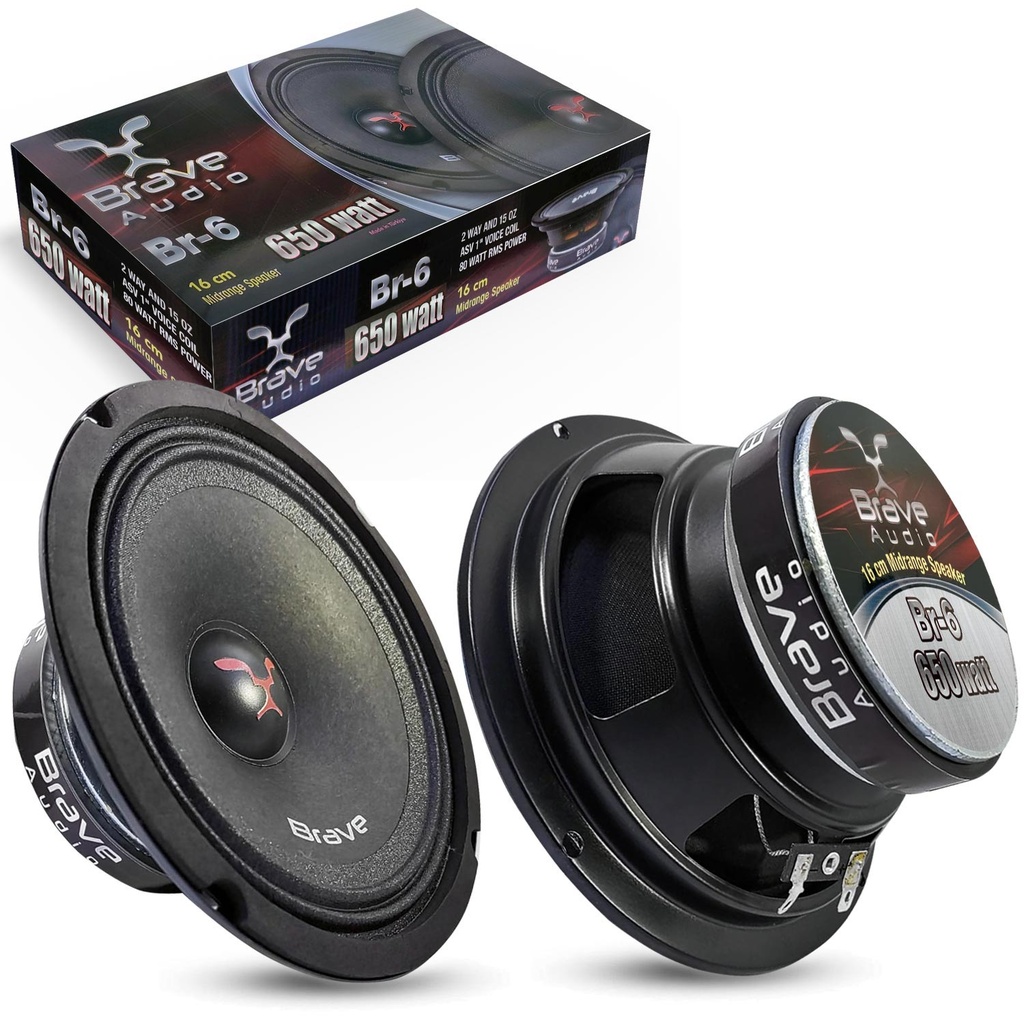 Oto Midrange 16cm 650w RMS 80w 2 Adet BRAVE BR-6