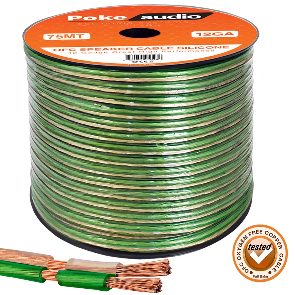 12GA OFC Bakır Seslendirme Kablo Silikon 75mt Poke PK-1404