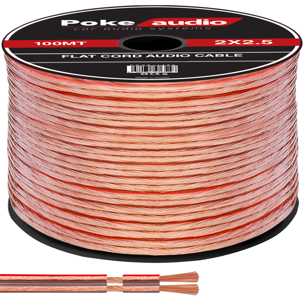 2X2.5 Hoparlör Kablosu Şeffaf Kordon 100mt PK-1427