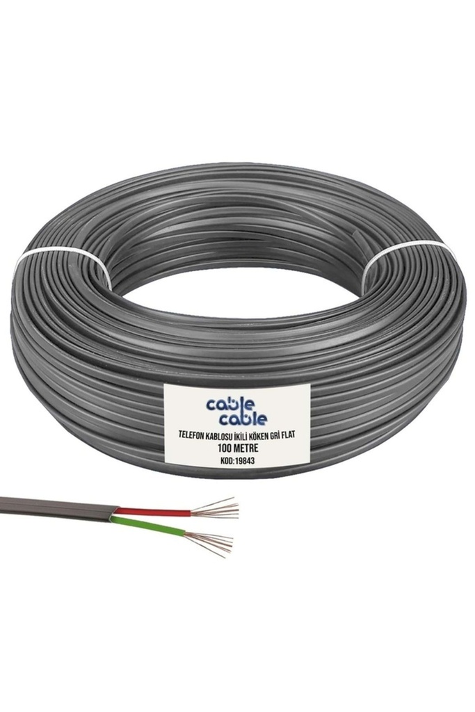 Telefon Kablosu İkili Köken Gri 100mt Poke Pk-1257