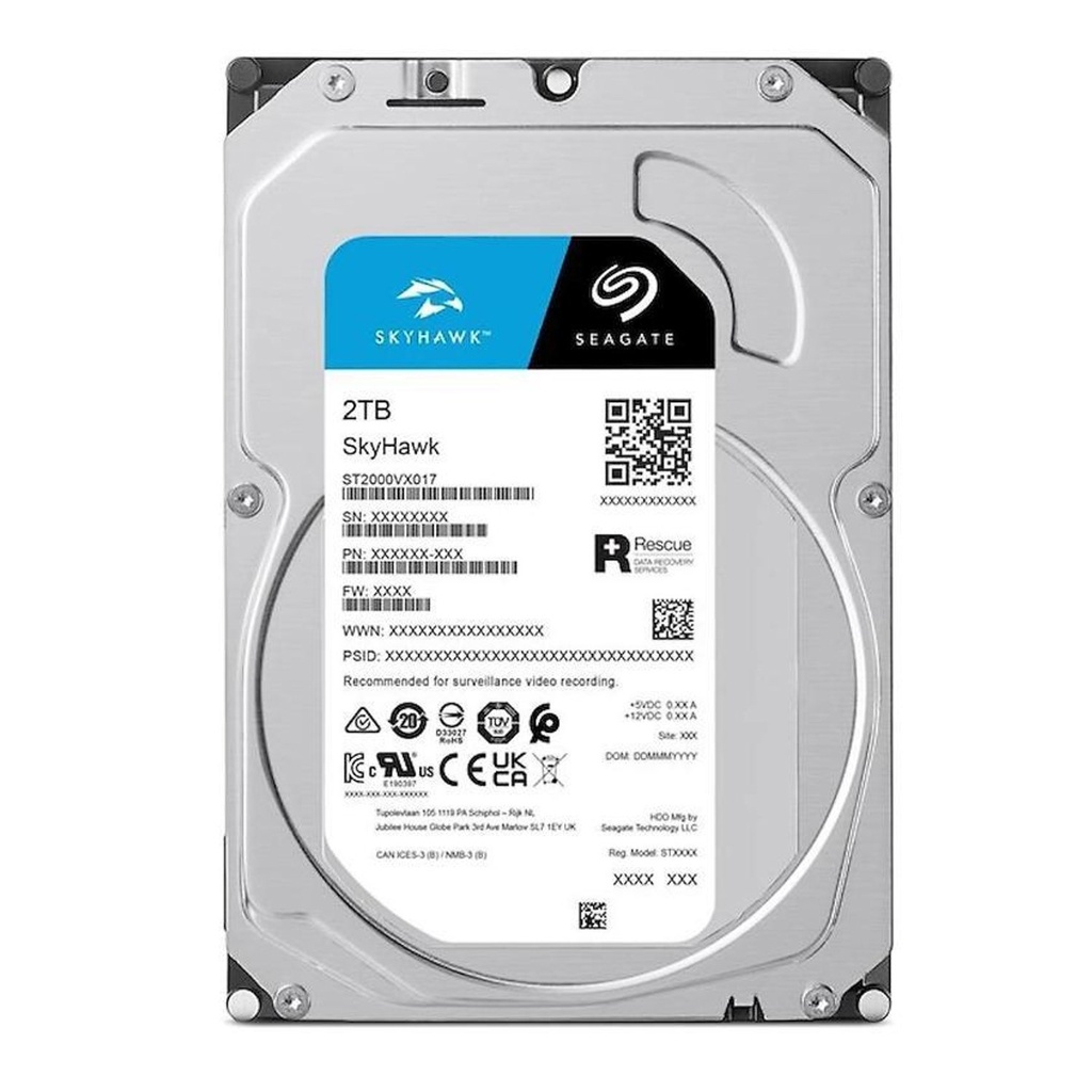 Güvenlik Harddisk 2TB 7/24 5400RPM SATA 128MB Seagate ST2000WX017 