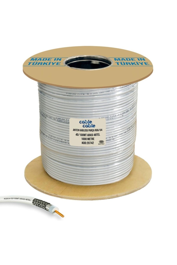 Anten Kablosu RG6/U4 Parça 48Tel 1000mt Poke PK-1120