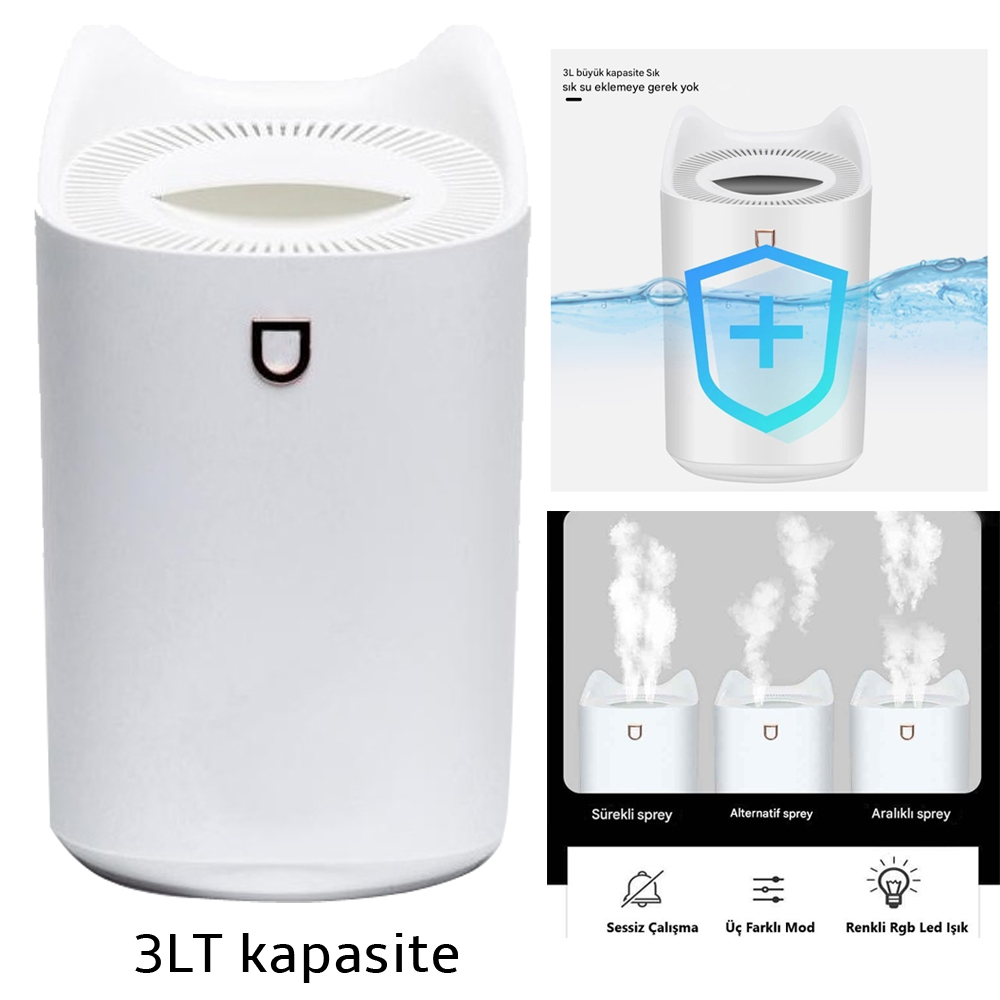 Hava Nemlendirici Buhar Makinası 3lt Büyük Boy HSN-34