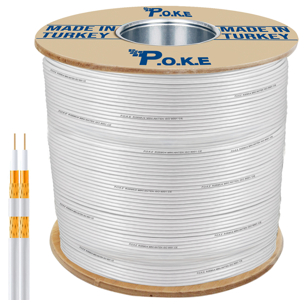Anten Kablosu RG58/U4 Mini Çiftli Gold 400m Poke PK-1067