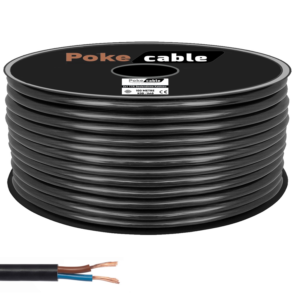 2x1 TTR Seslendirme Kablosu Siyah 100mt BRK-21S