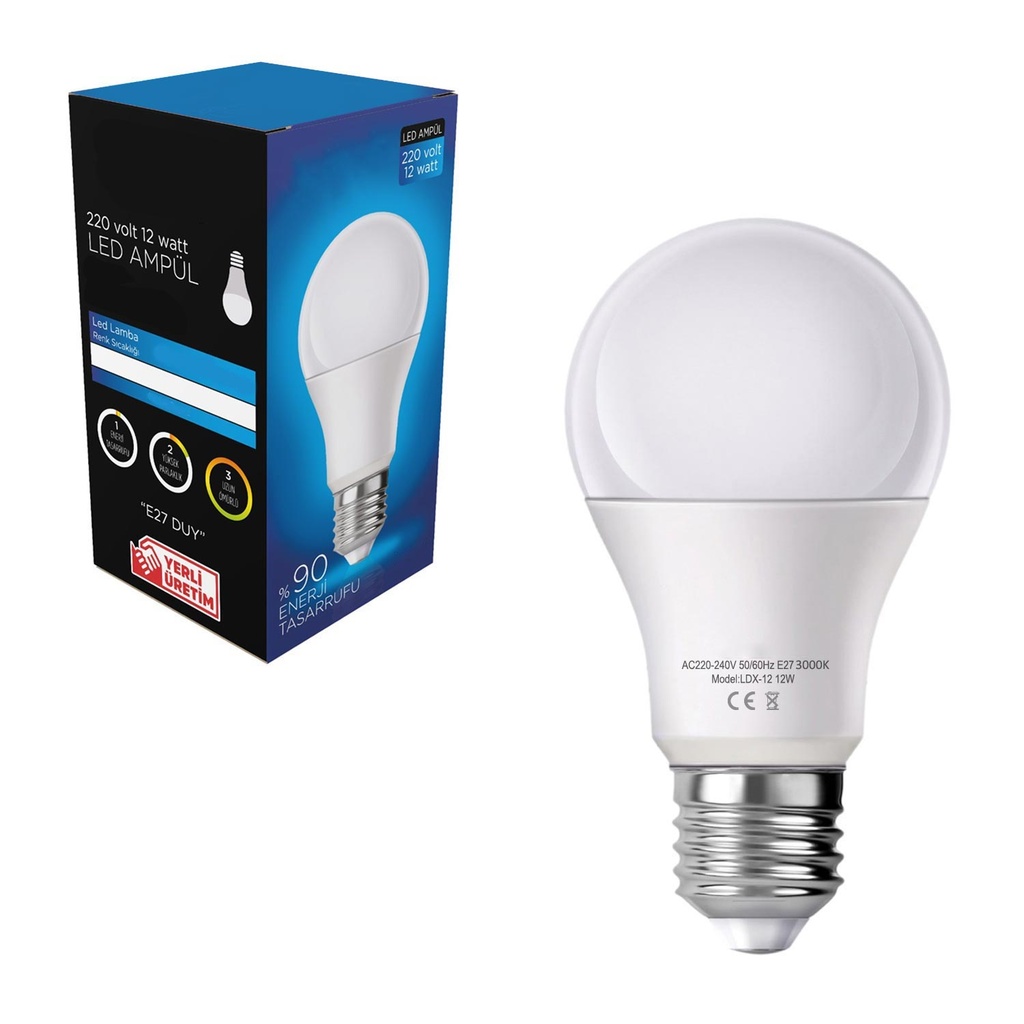 Led Ampul 220v 10w 950Lm Günışığı E27 Ld-12