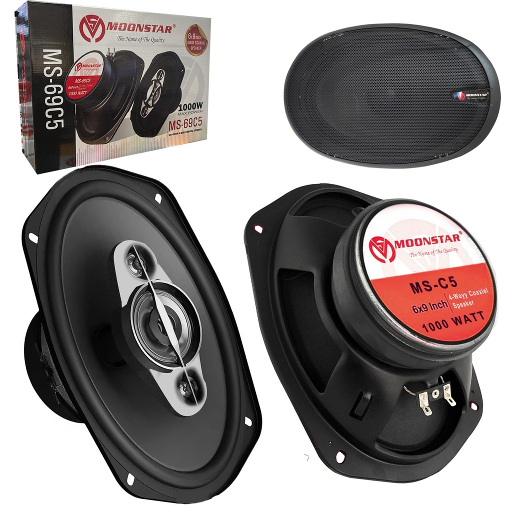 Oto Hoparlör Oval 1000w 2 Adet Kapaklı Moonstar MS-69C5
