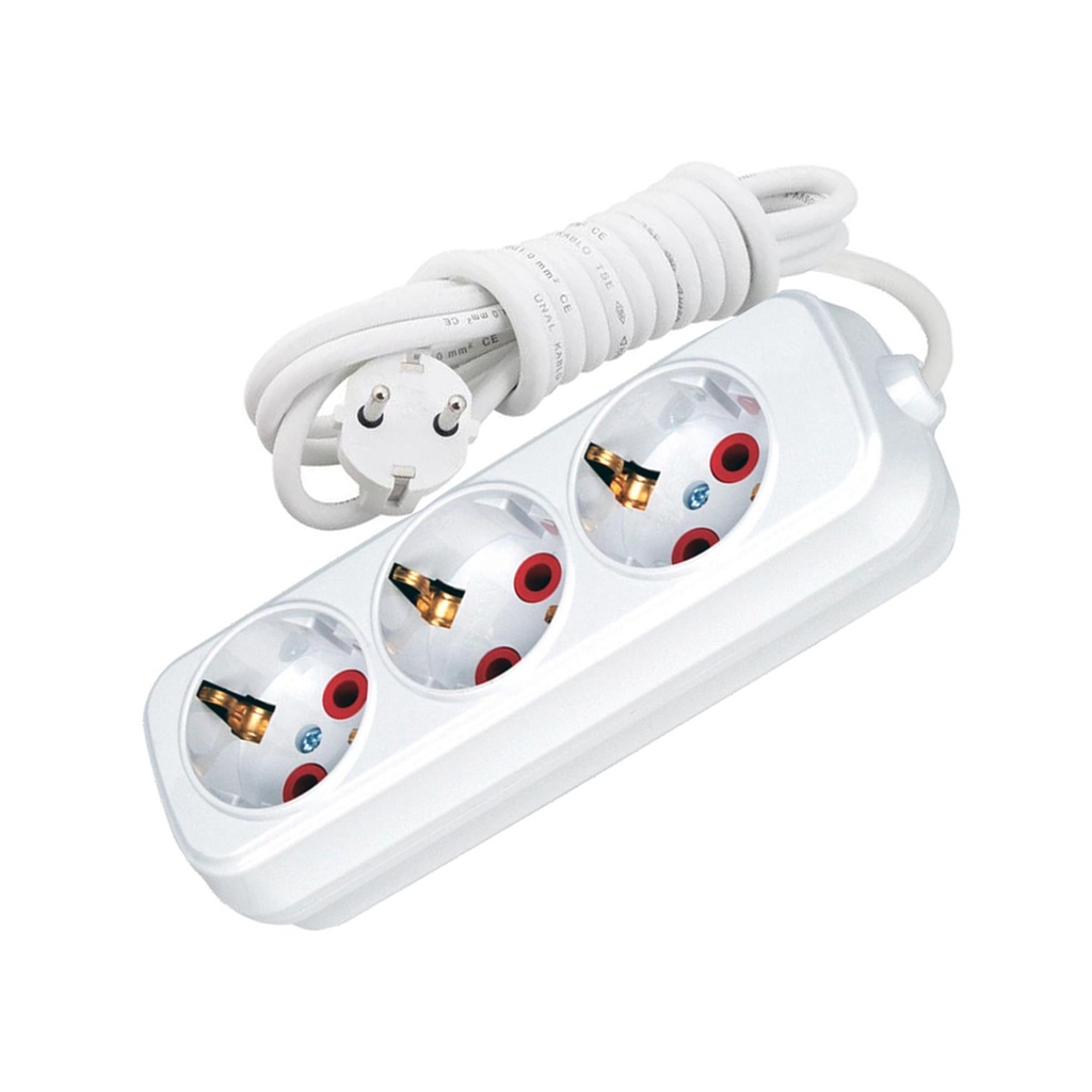 Üçlü Topraklı Grup Priz 2mt Tunç T-2