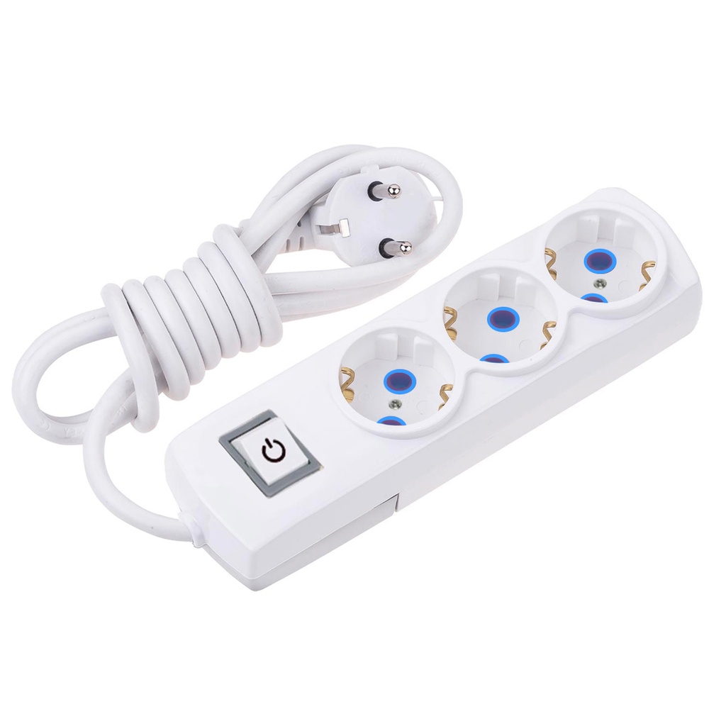 Üçlü Topraklı Anahtarlı Grup Priz 2mt Tunç T-2A