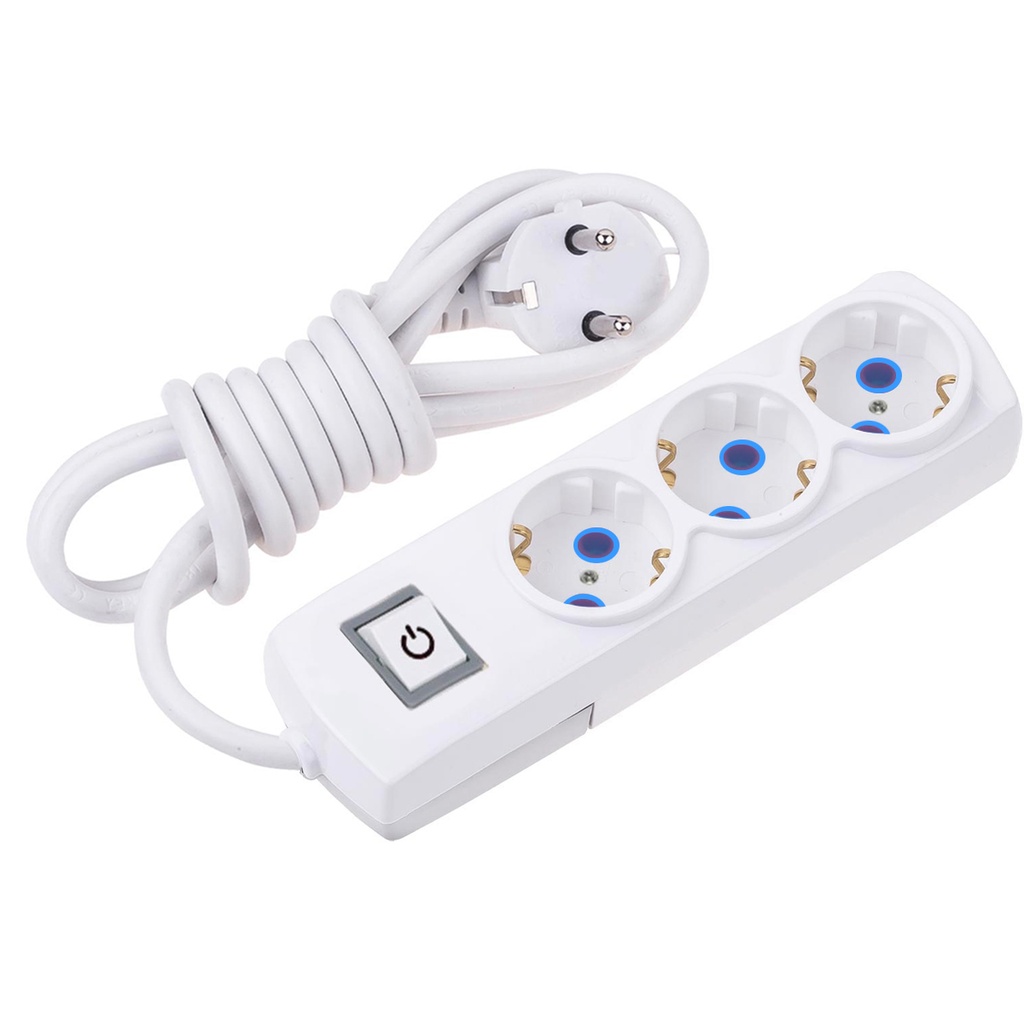 Üçlü Topraklı Anahtarlı Grup Priz 3mt Tunç T-3A