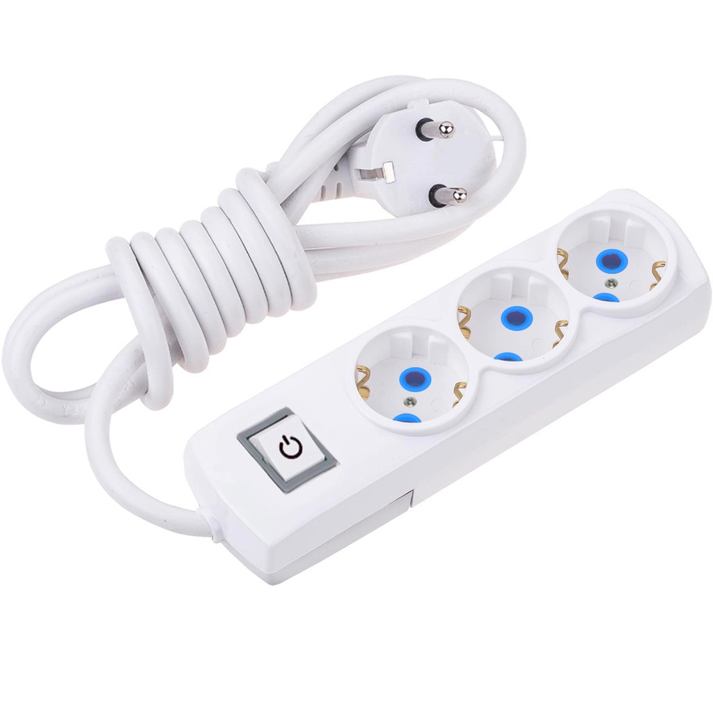 Üçlü Topraklı Anahtarlı Grup Priz 5mt Tunç T-5A