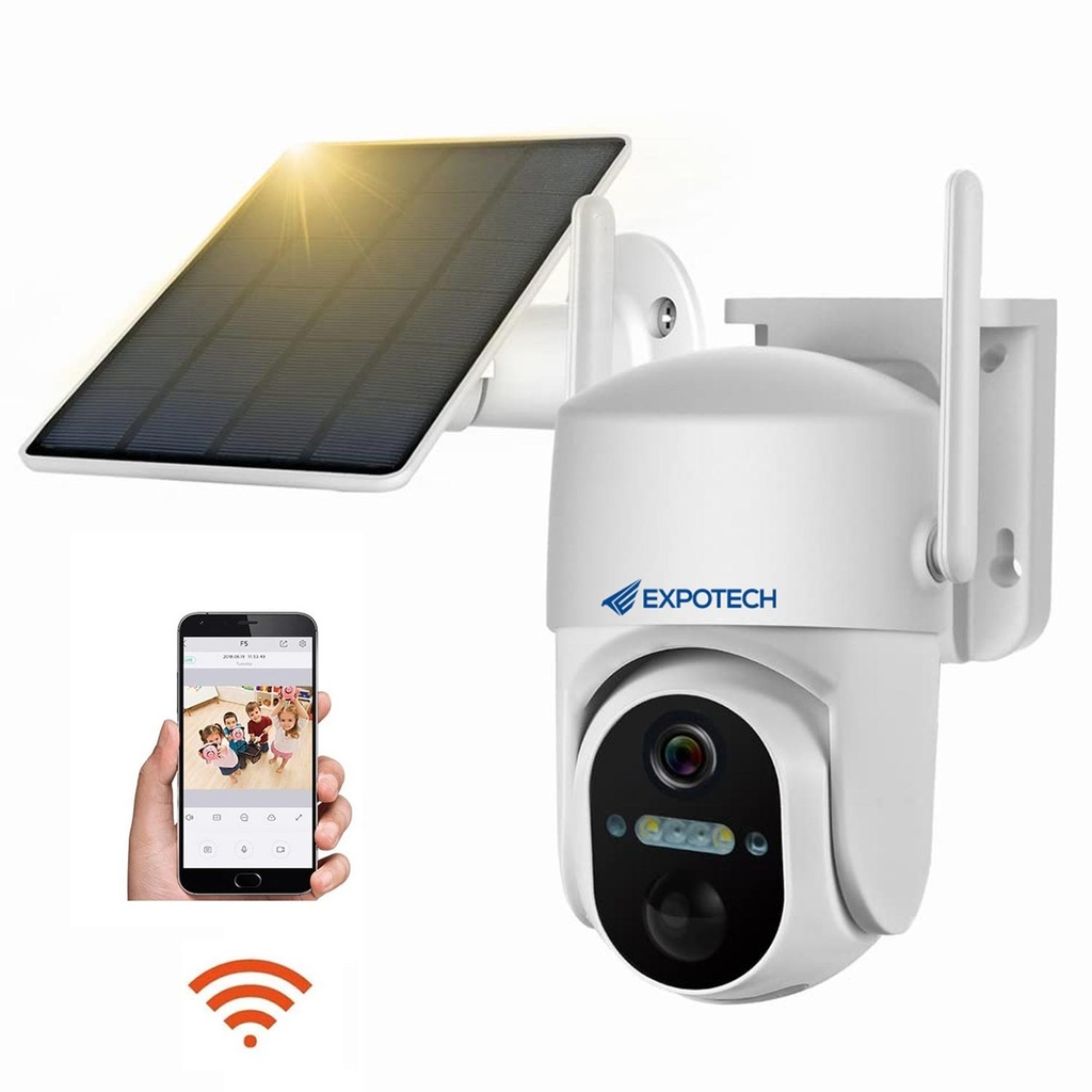 Solar Smart Güvenlik Kamerası 4G Sim 3mp Wi-Fi Ptz Renkli Gece Görüş Dış Mekan Expotech EX-US52RB-4G  R8