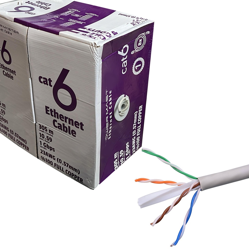 Cat6 Kablo UTP CU Full Bakır 23Awg 305mt PM-CAT6