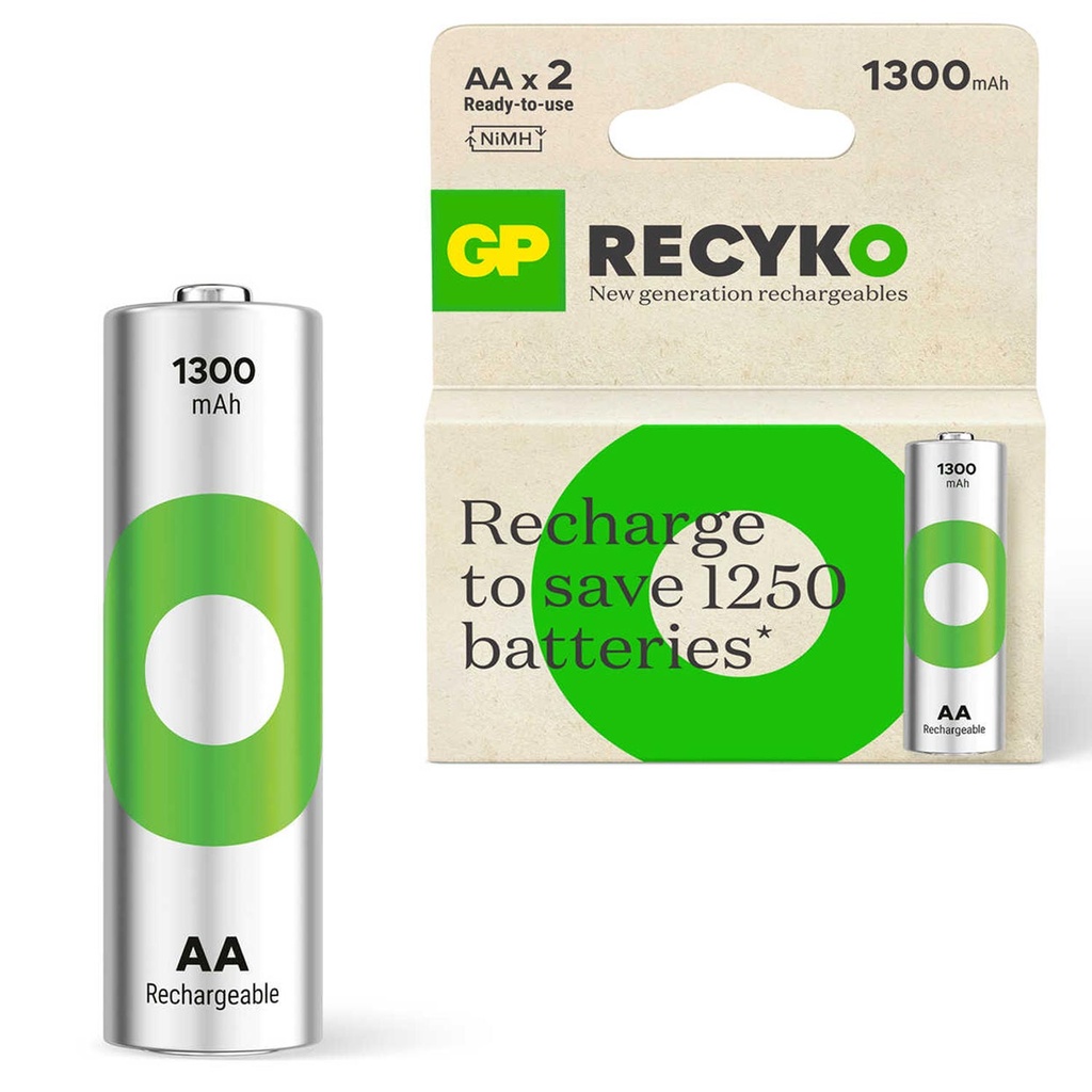Şarjlı Pil 1300mah AA Kalem 2 Adet GP Reycko R30