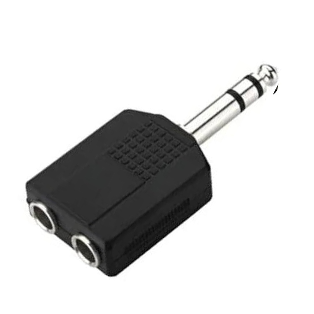6.3mm Erkek to 2x 6.mm Dişi Stereo Çevirici Adaptör PK-6313  Ç1