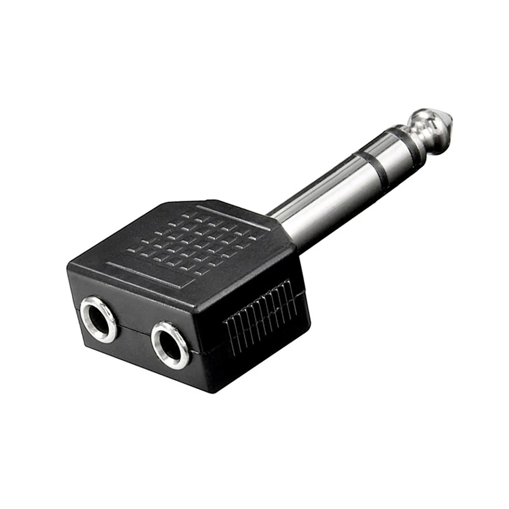 6.3mm Erkek to 2x 3.5mm Dişi Çevirici Jack Fiş PK-6314