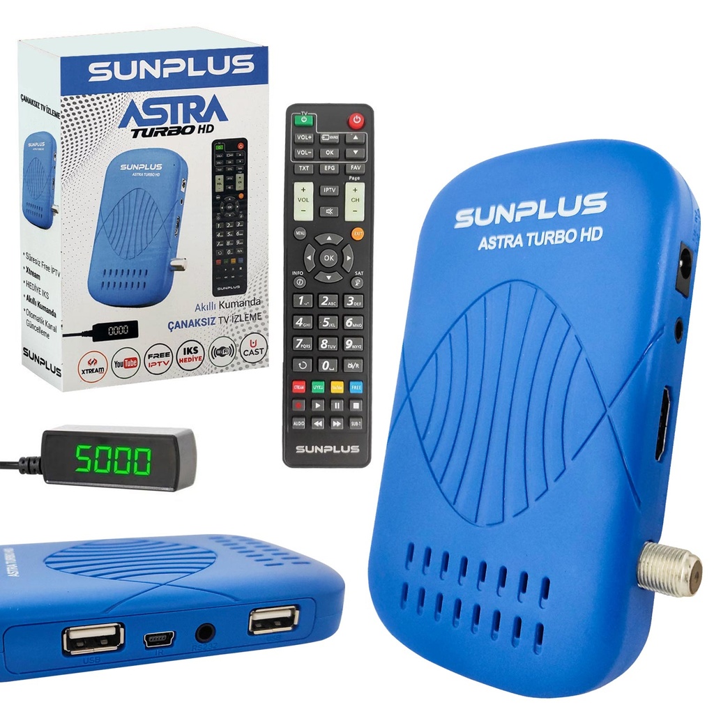 Mini Full Hd Uydu Alıcı Ucast Wifi Destekli Iks Hediye Süresiz Iptv Sunplus Astra Turbo HD  R42