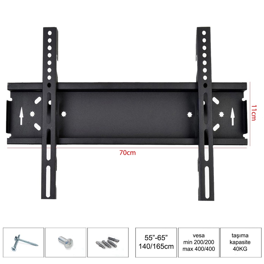 55'' 65'' 75'' 140-165-190cm Lcd Askı Aparatı Sabit Ufix UF-7011S