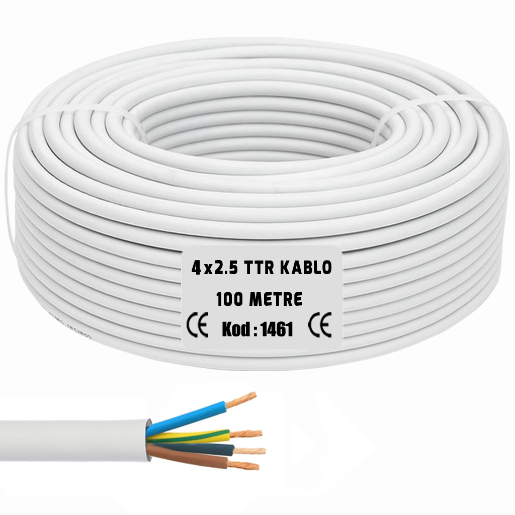 4x2.5 TTR Seslendirme Kablosu Beyaz 100mt PK-1461  R2