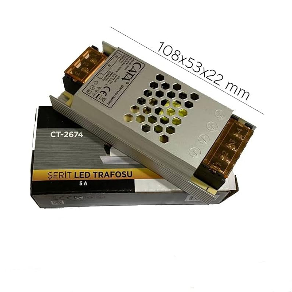 Slim Metal Kasa Adaptör 12v 5a Cata CT-2674 R8
