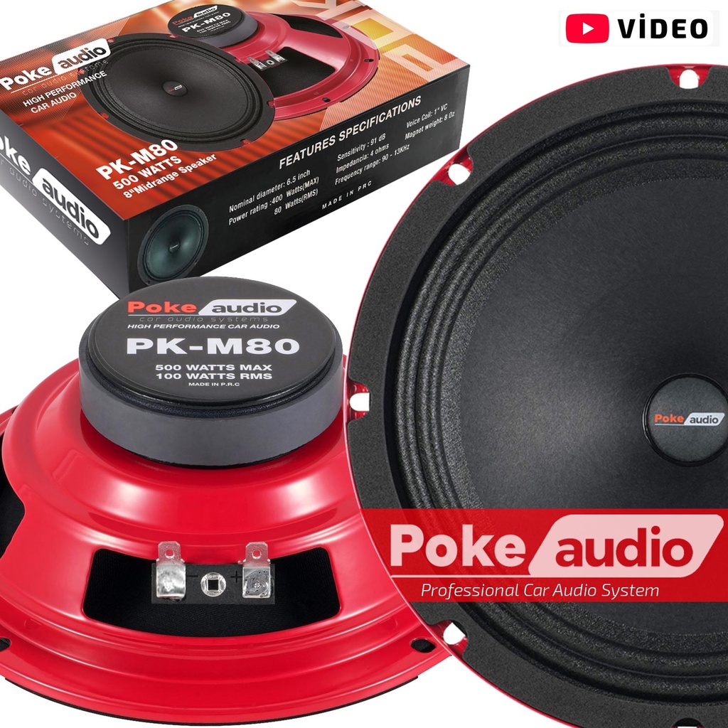 Oto Midrange 20cm 500w 100 Rms Kapaklı 2 Adet Poke PK-M80