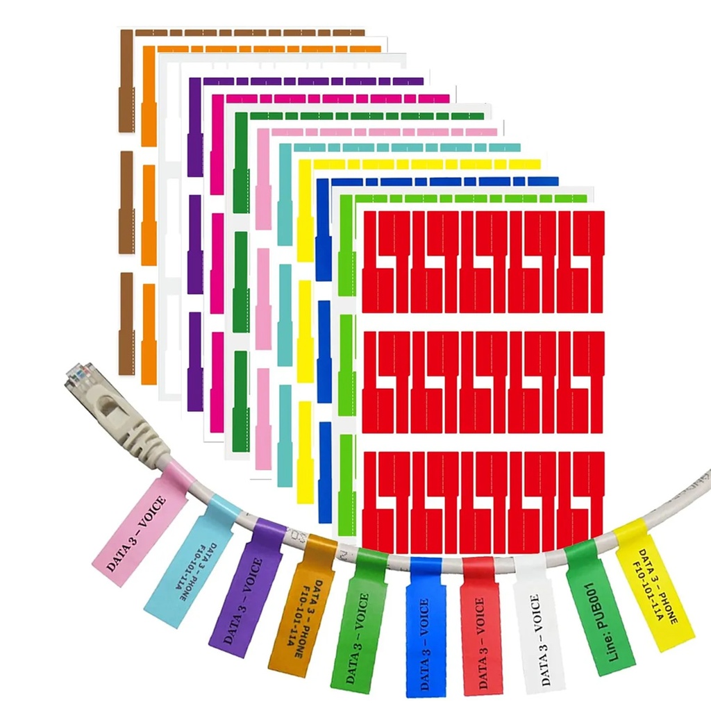 Renkli Kablo İsimlendirme Etiketleri Yırtılmaz Opak Etiket PK-6532  