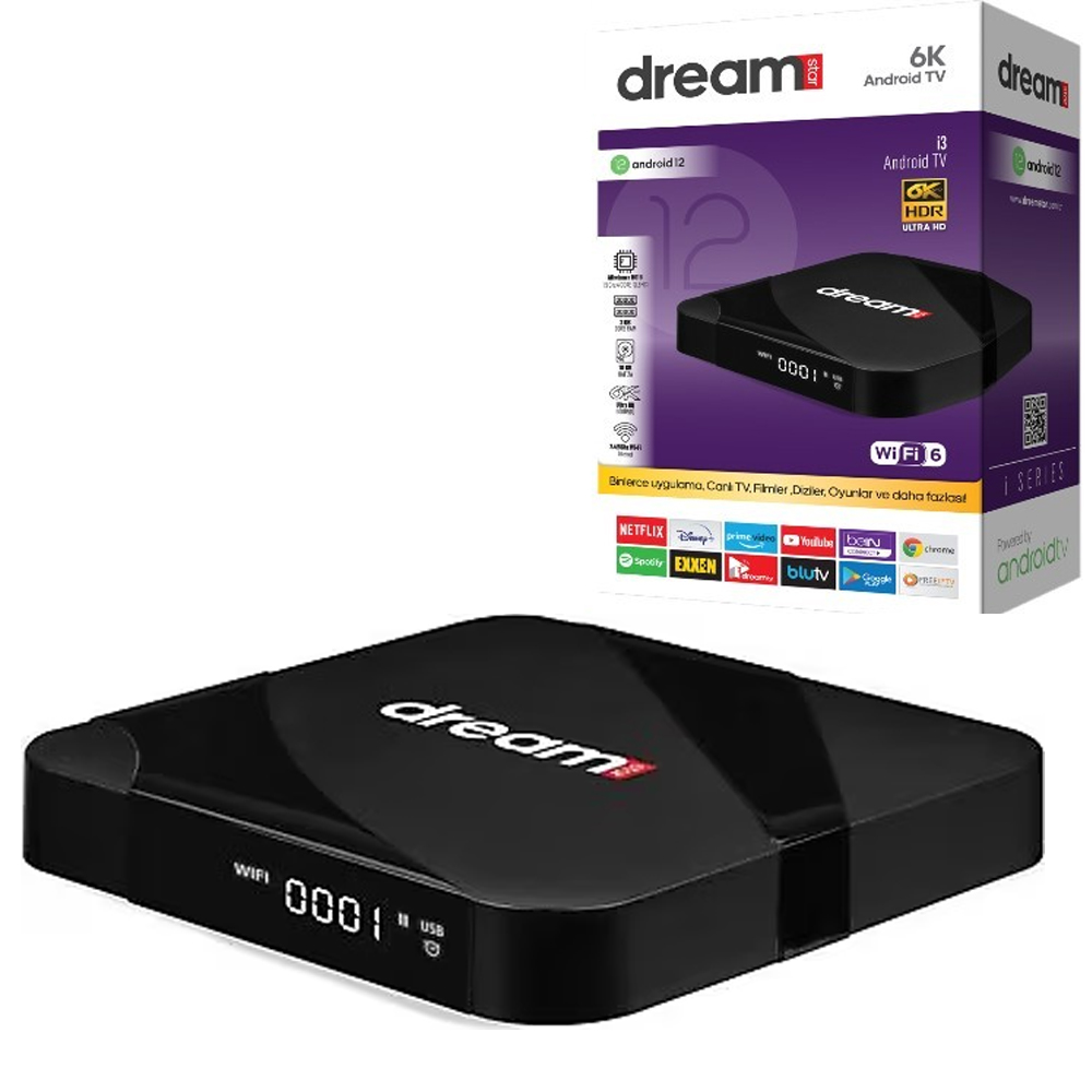 Android Tv Box Uydu Alıcı 2-16 gb 6K Medya Player Dreamstar İ3