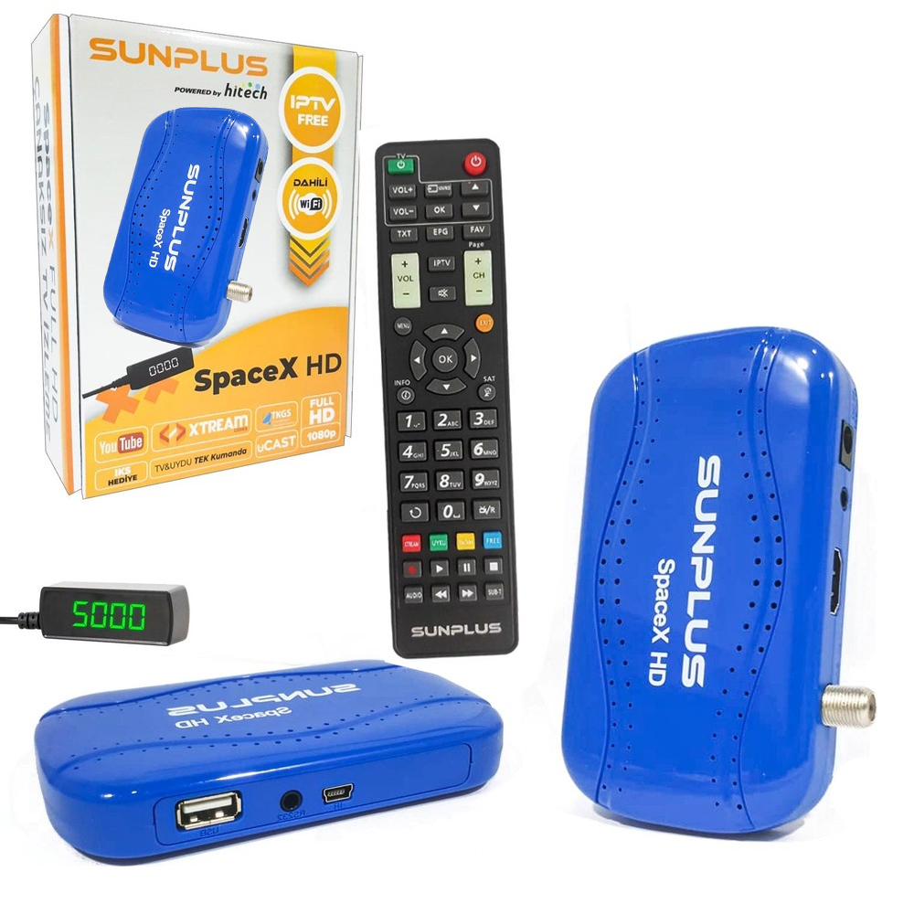 Mini Hd Uydu Alıcı Dahili Wifi Süresiz Iptv Ucast Iks Hediye Sunplus Spacex