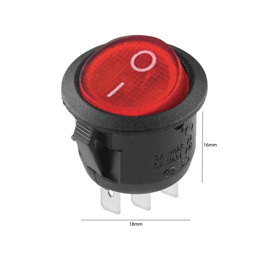 Anahtar Yuvarlak Işıklı Tek Konum 3 Bacaklı FS-31 PK-6587 R13