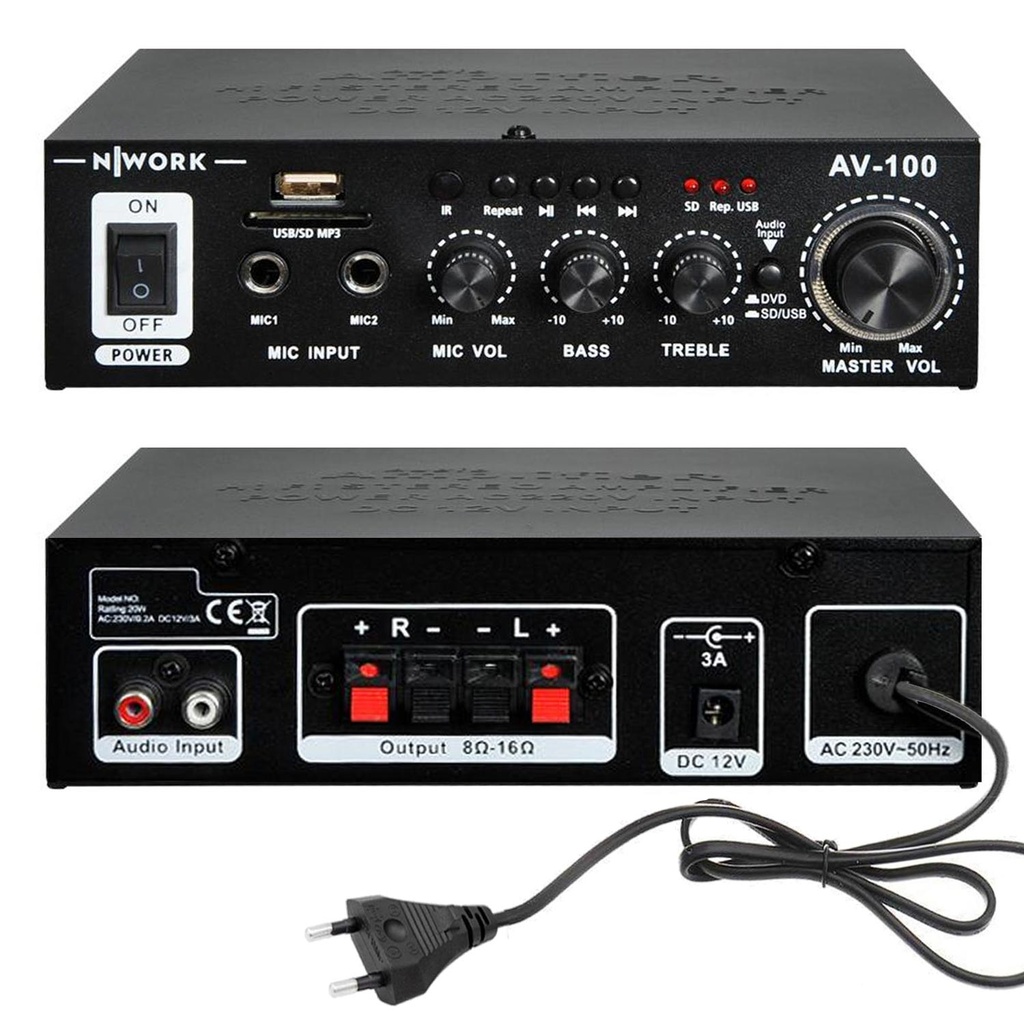 Anfi 100 Watt Bt Pc Mic Usb Sd 12v 220v Nwork AV-100  R10