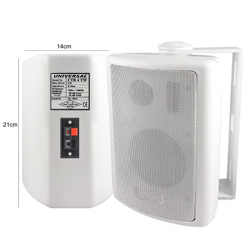 Sütun Hoparlör 10cm 100w Beyaz 1 Adet Universal CTR-4W