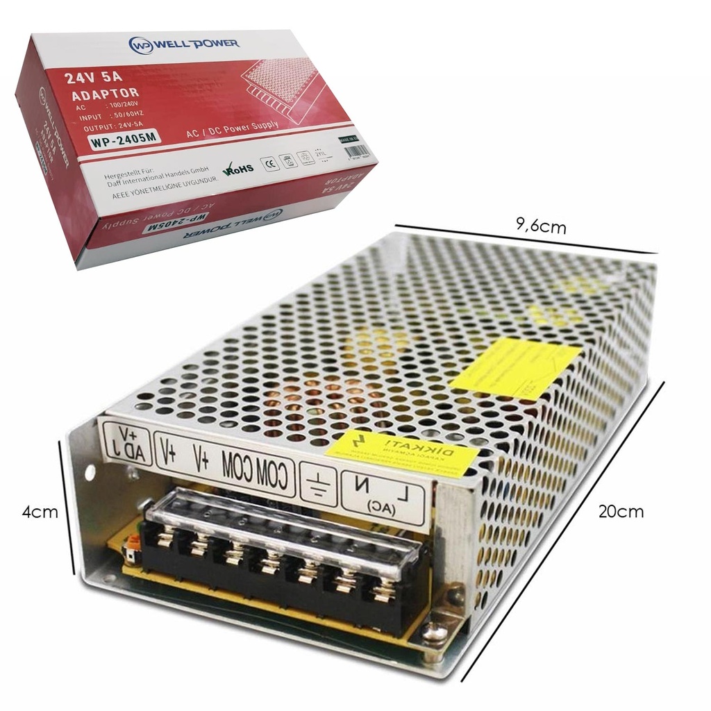 Metal Kasa Adaptör 24v 10a Wellpower WP-2410M  