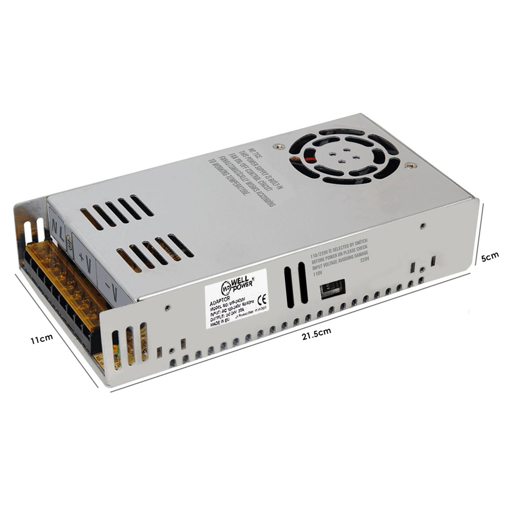 Metal Kasa Adaptör 24v 20a Wellpower WP-2420M R6