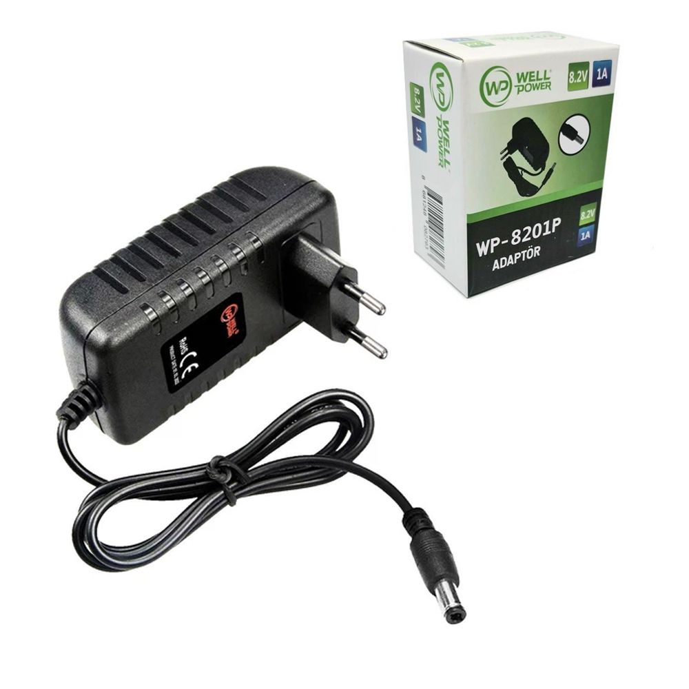 Adaptör 8.2v 1a 5.5X2.5 Uç Plastik Kasa Wellpower WP-8201P