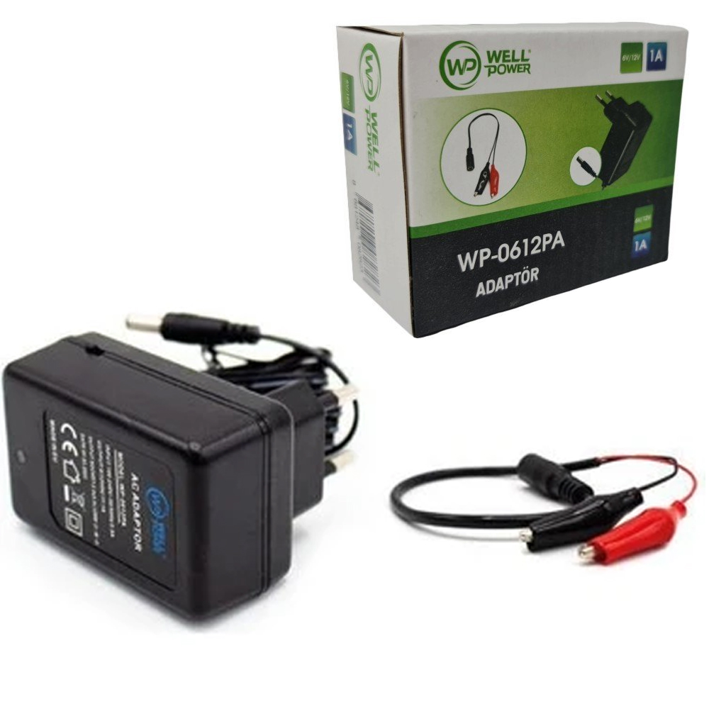 Adaptör 6-12v 1a 5.5X2.5 Uç Wellpower WP-612PA 