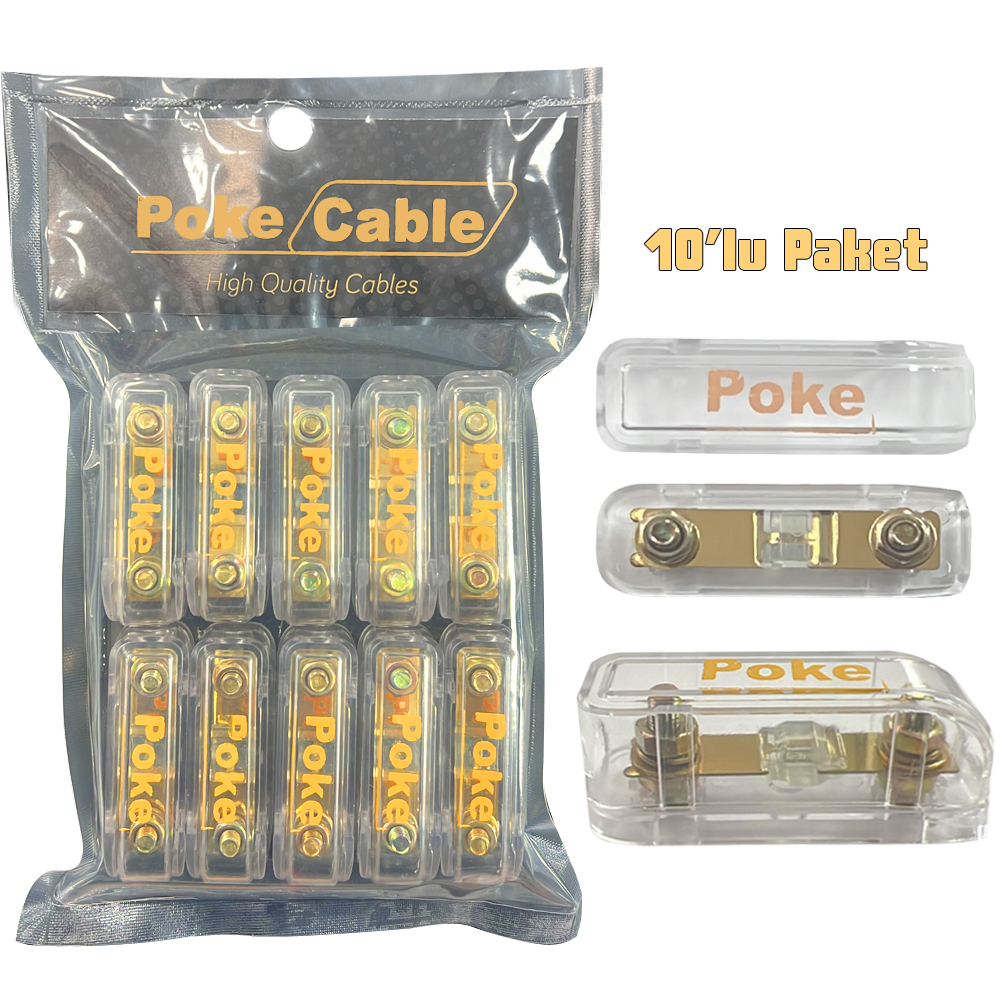 Oto Anfi̇ Sigorta 100a 1.Kalite Vidalı 10 Adet Poke PK-6702