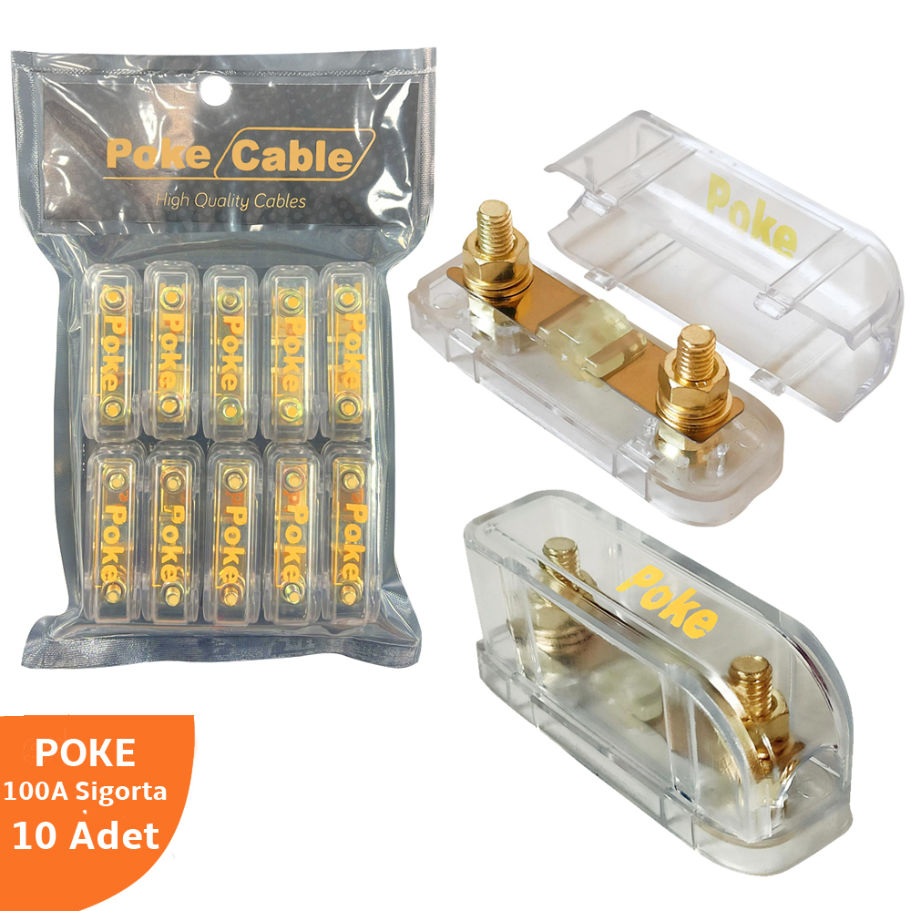 Oto Anfi̇ Sigorta 100a 1.Kalite Vidalı 10 Adet Poke PK-6702
