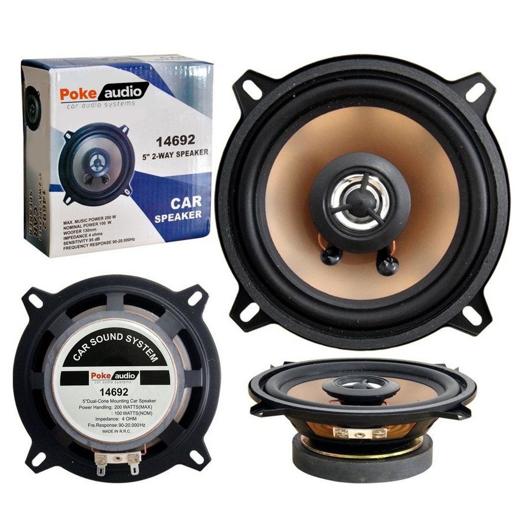 13cm Oto Hoparlör Koaksiyel 200w Tweeterli 1 Adet Poke PK-14692