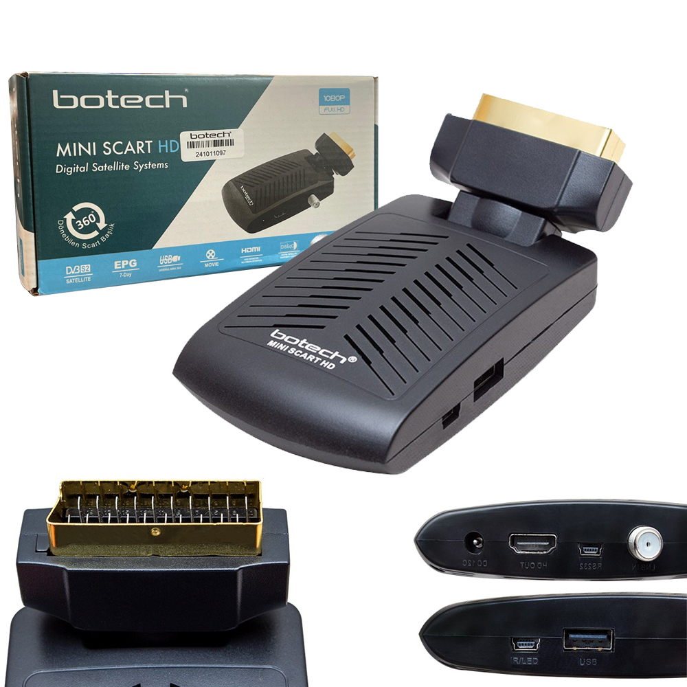 Uydu Alıcı Mini Scart + Full Hd Botech HDSD