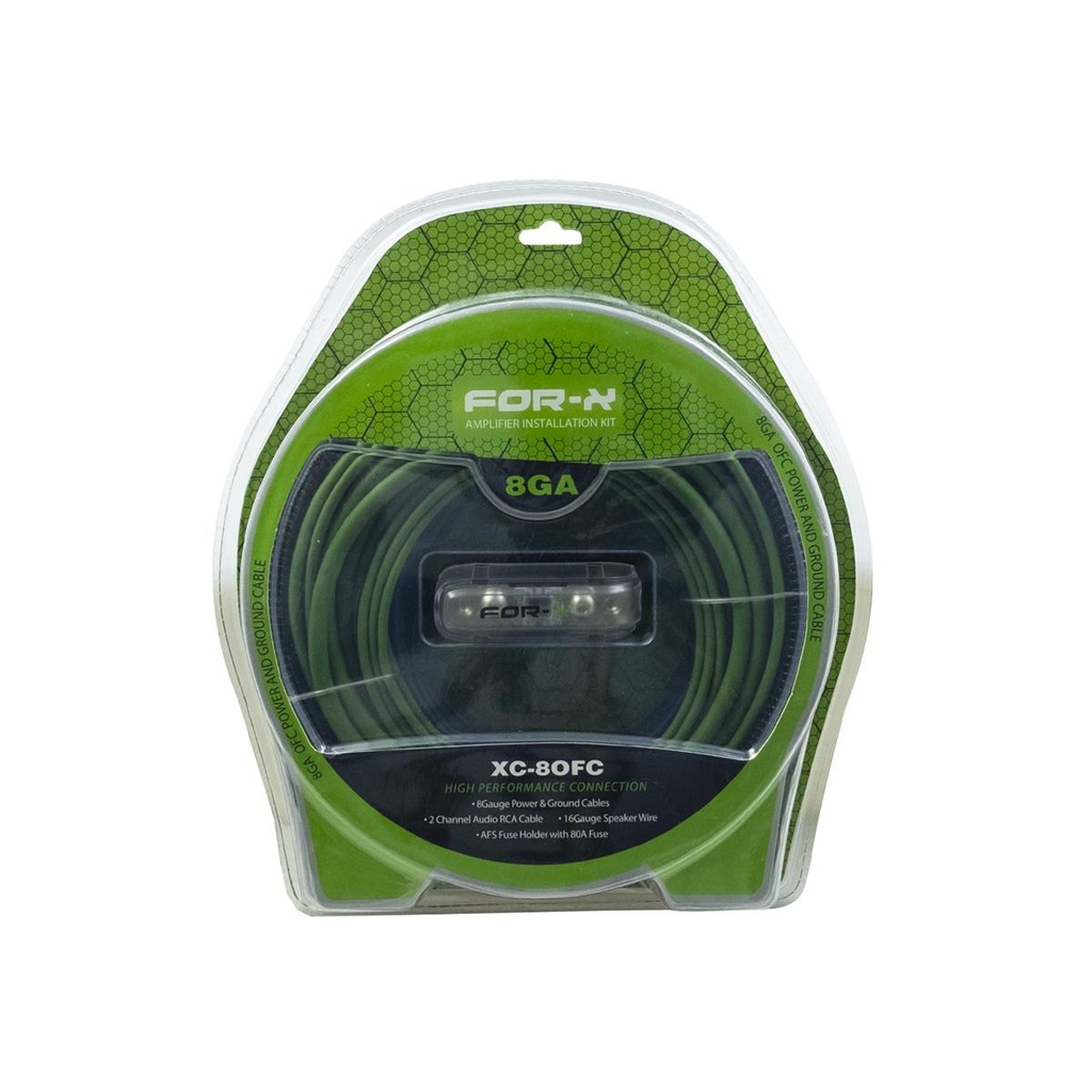 Oto Anfi Kablo Seti 8GA OFC Bakır For-x XC-8 OFC